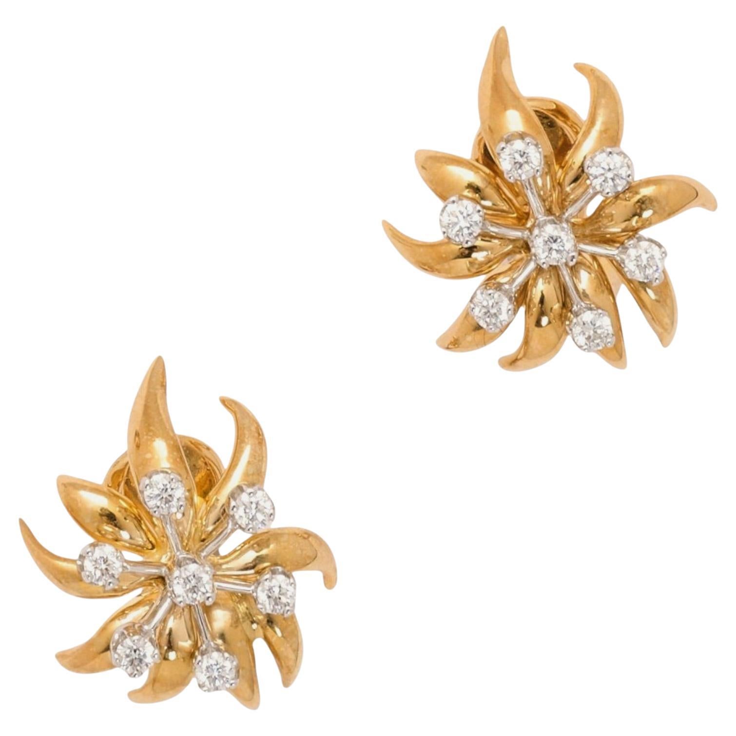 Jean Schlumberger for Tiffany & Co. Flame Earrings For Sale