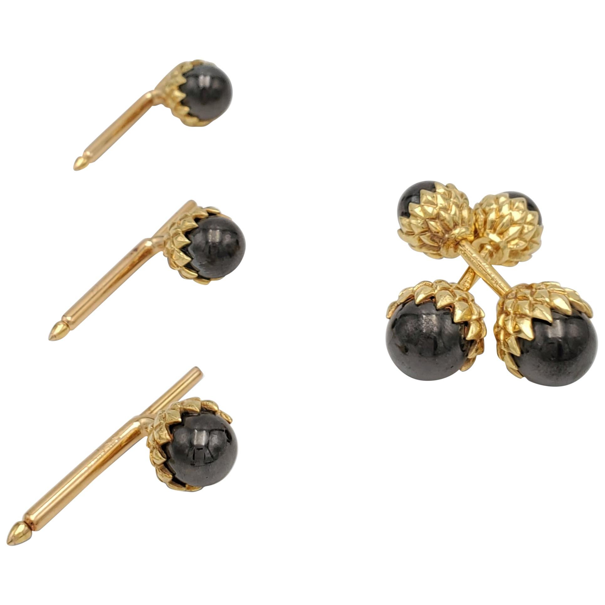 Jean Schlumberger for Tiffany & Co. Gold and Hematite Acorn Dress Set