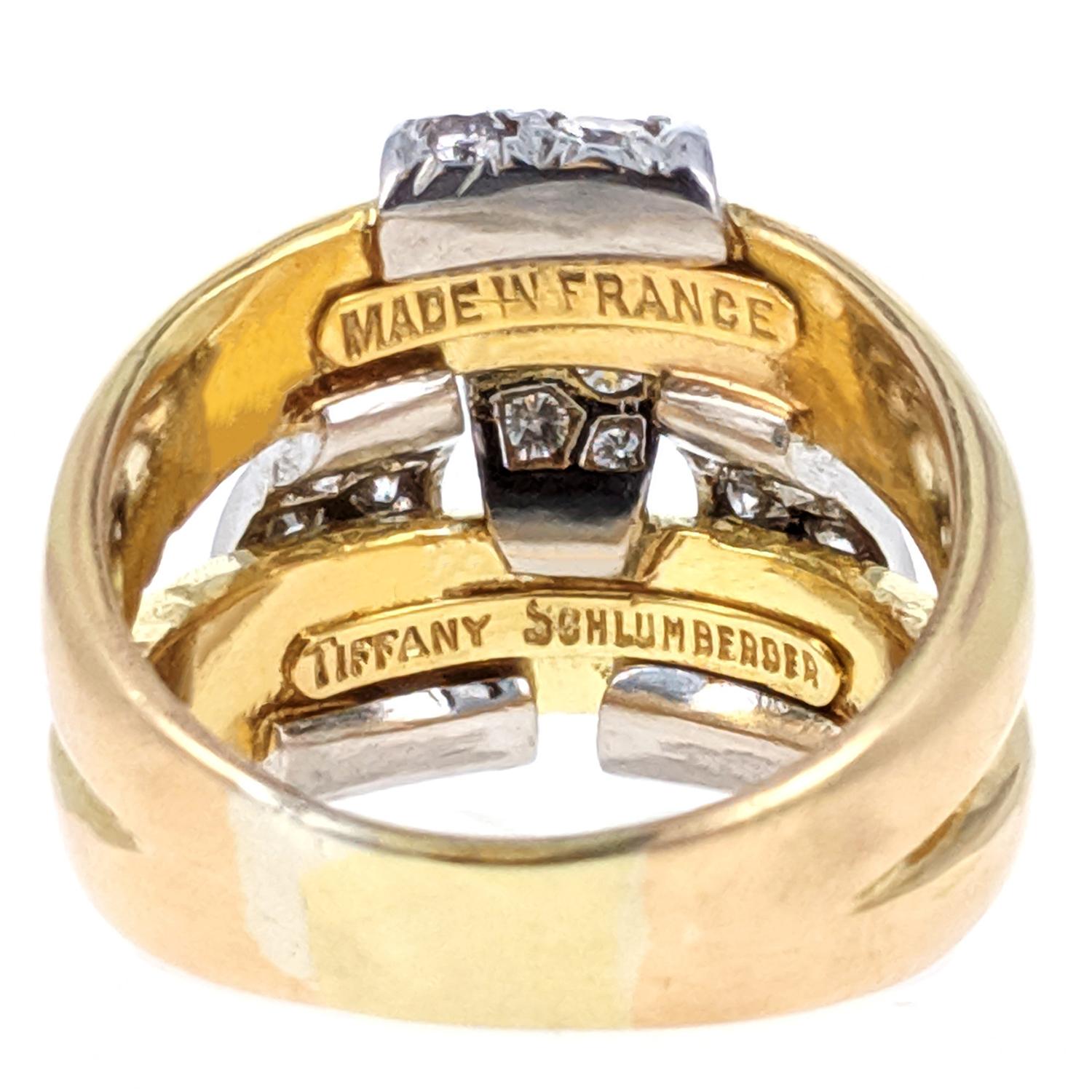 Modern Jean Schlumberger for Tiffany & Co. Gold Platinum and Diamond Ring