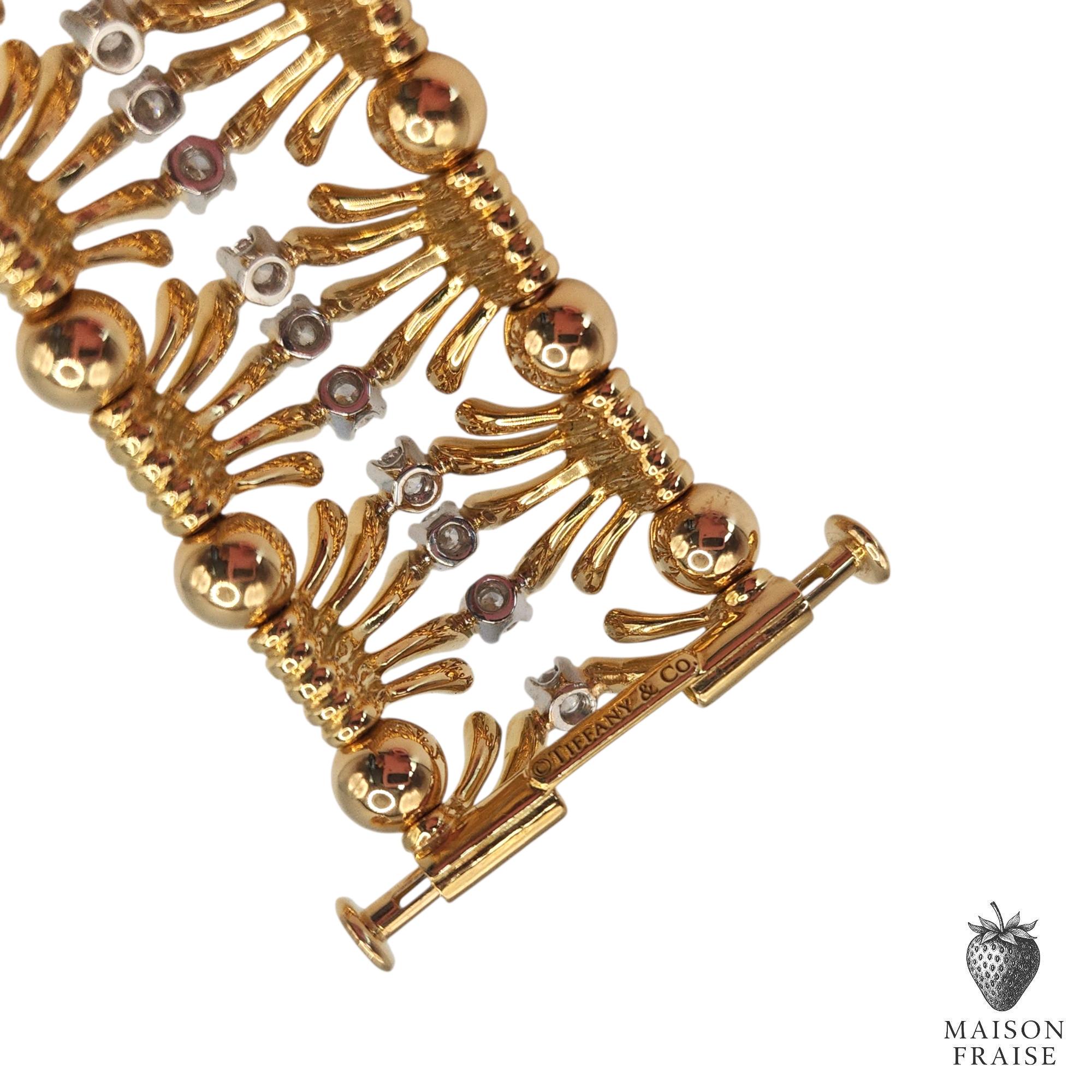 Jean Schlumberger for Tiffany & Co. Pulsera Manos de Platino y Oro Amarillo en venta 1
