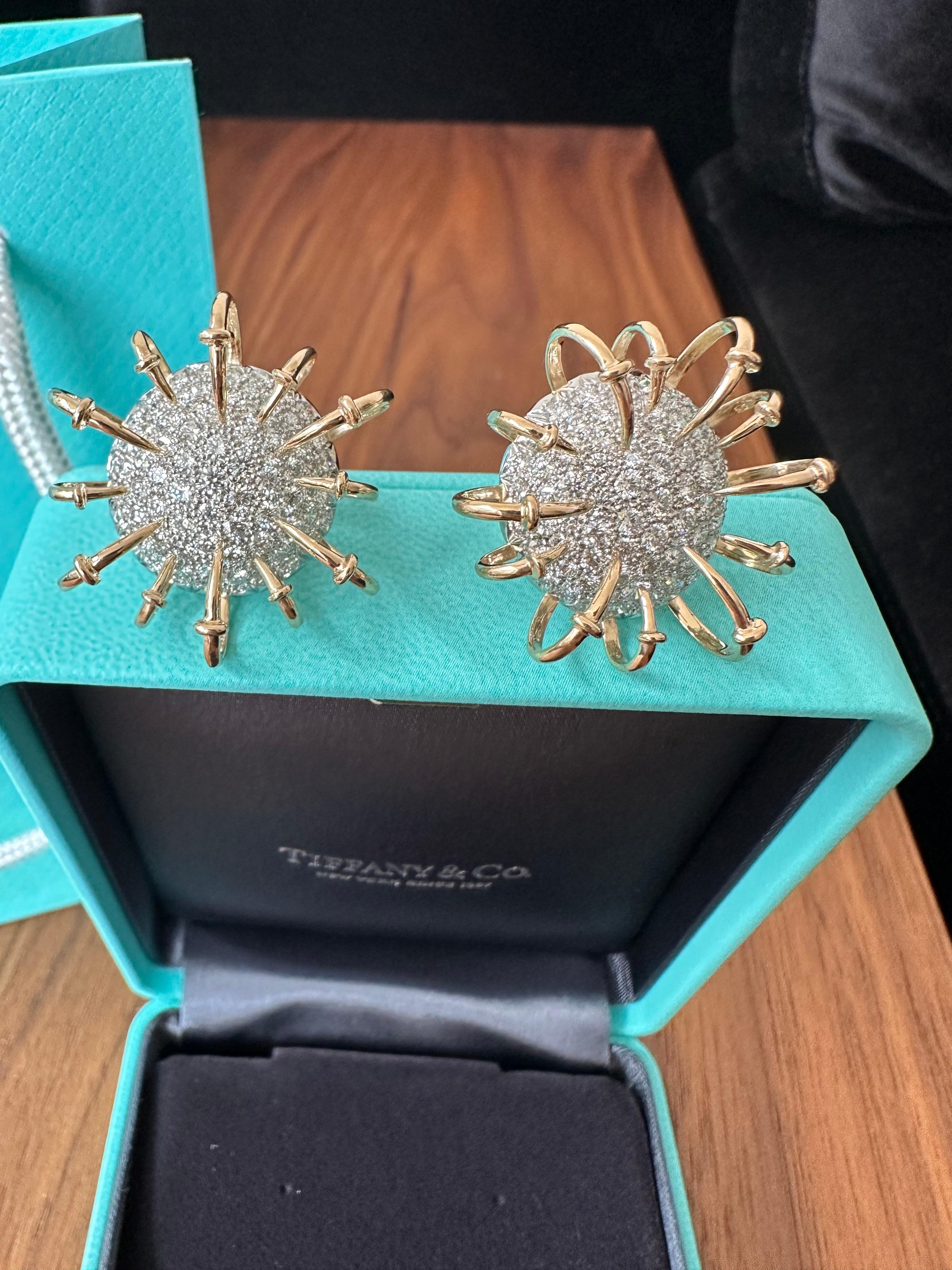 Jean Schlumberger for Tiffany & Co. Platinum Gold and Diamond 'Apollo' Earrings 2