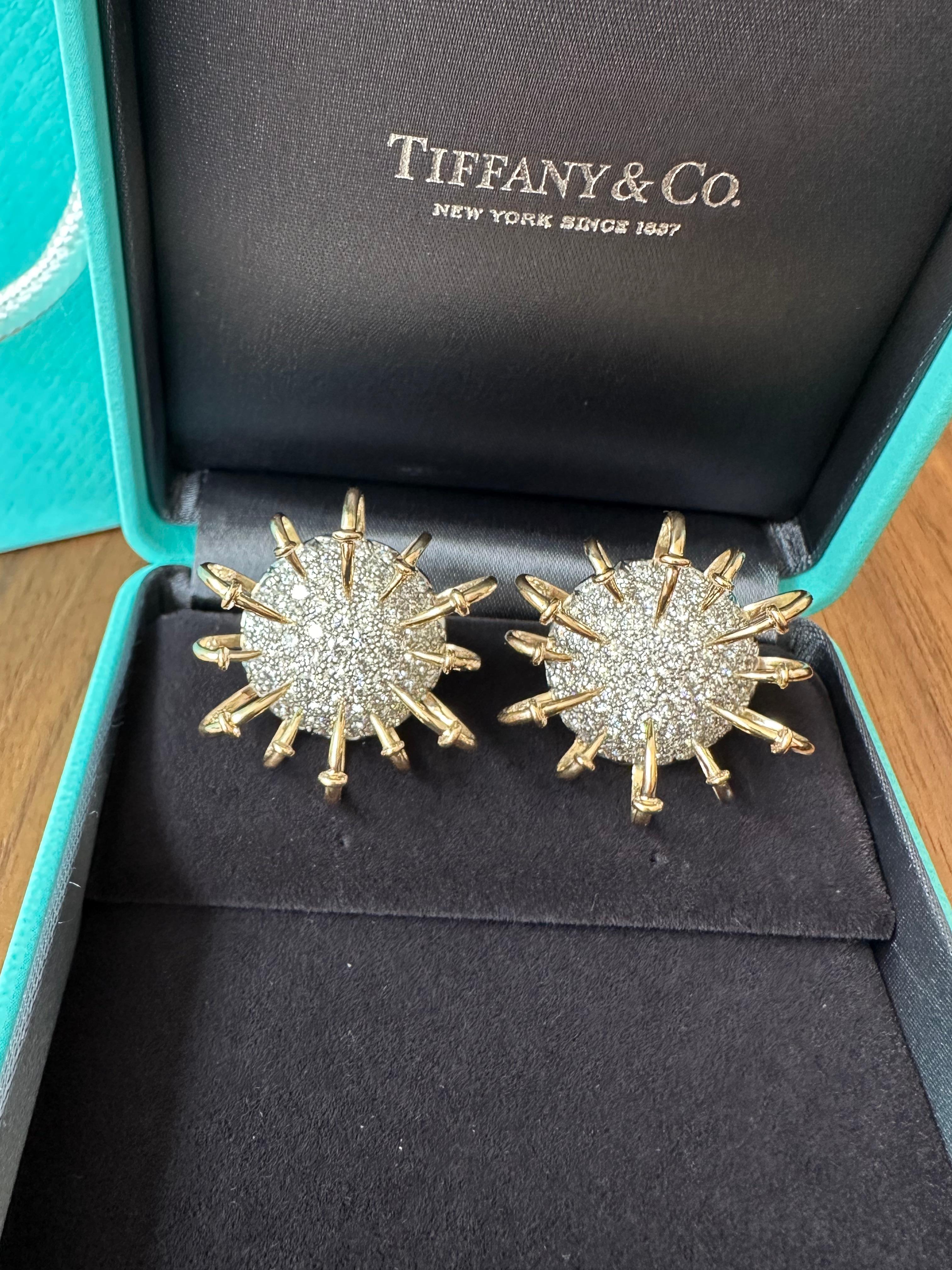 Jean Schlumberger for Tiffany & Co. Platinum Gold and Diamond 'Apollo' Earrings 8