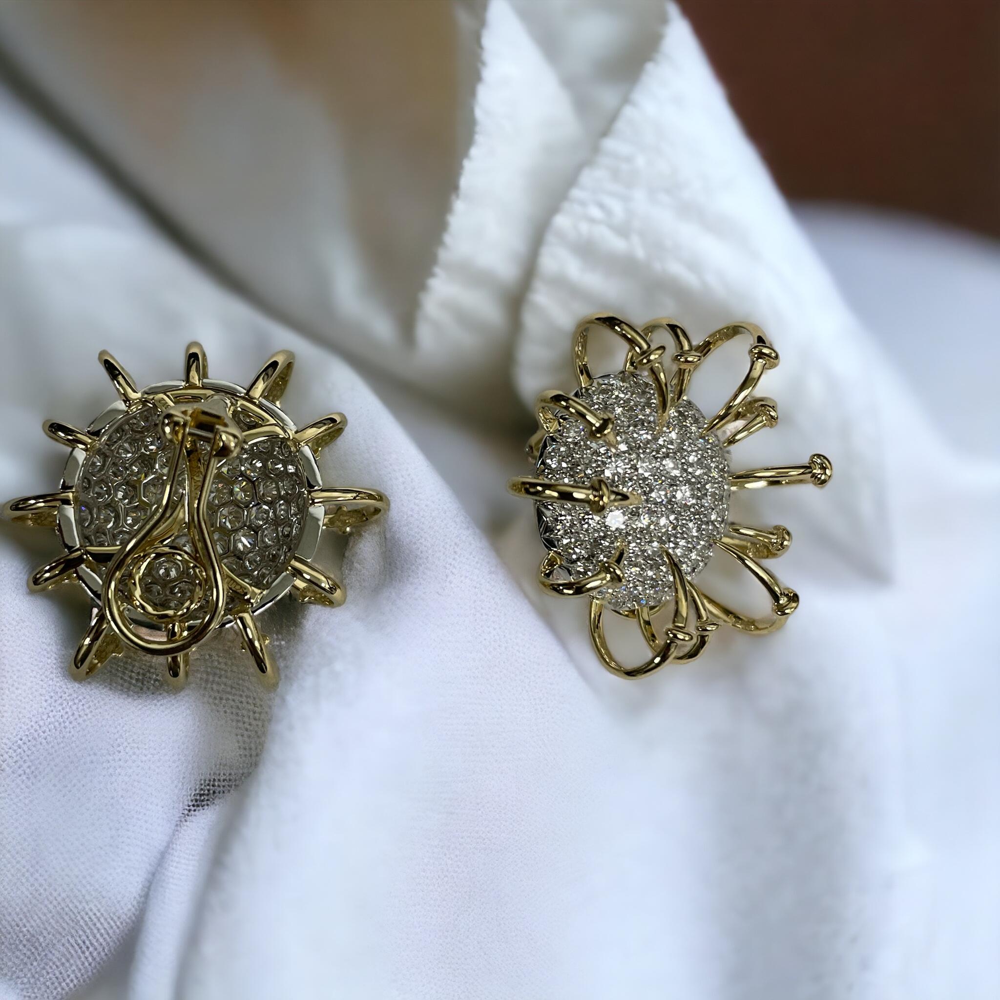 Jean Schlumberger for Tiffany & Co. Platinum Gold and Diamond 'Apollo' Earrings 4