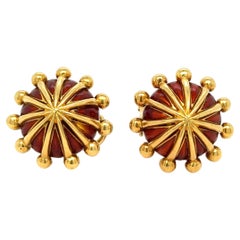 Jean Schlumberger for Tiffany & Co. Red Enamel Gold Earrings