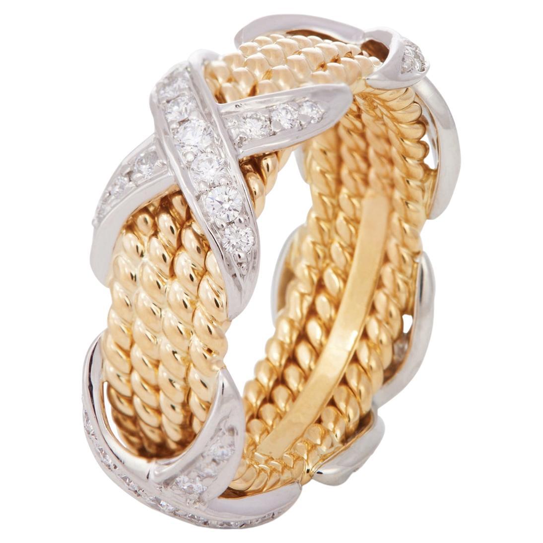 Jean Schlumberger for Tiffany & Co. Rope Four-Row X Ring