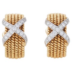 Jean Schlumberger for Tiffany & Co. 'Rope Six-Row' Diamond Ear Clips