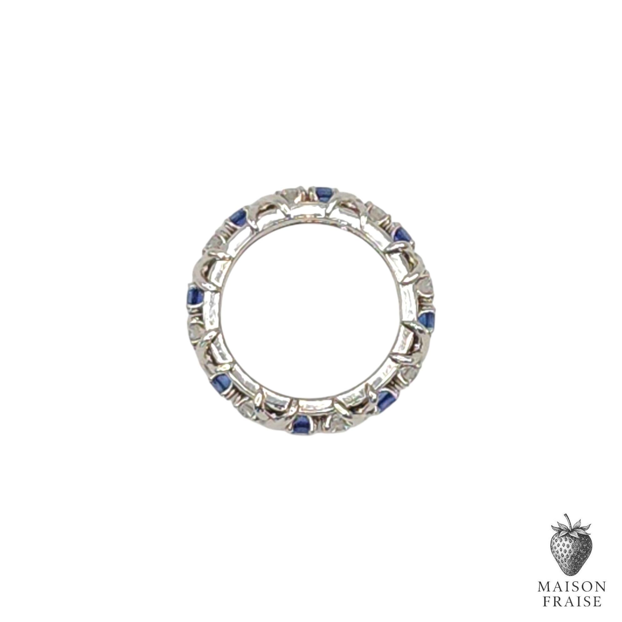 De las mujeres Jean Schlumberger for Tiffany & Co. Zafiro Diamante 16 Piedras Anillo Platino US 6 en venta