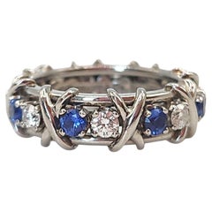 Jean Schlumberger for Tiffany & Co. Sapphire Diamond 16 Stone Ring Platinum US 6