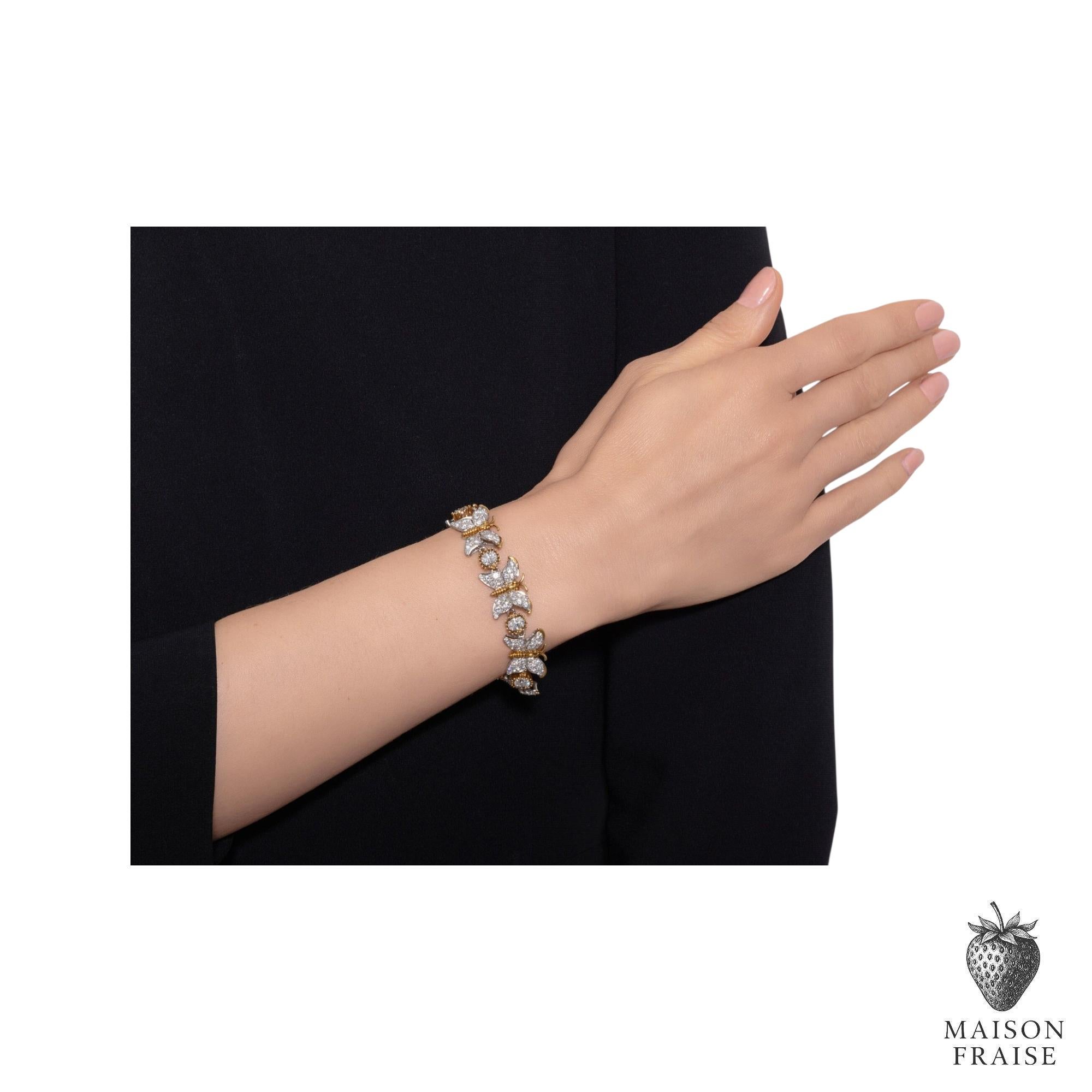 Jean Schlumberger for Tiffany & Co. Seven Butterflies Diamond Bracelet For Sale 4