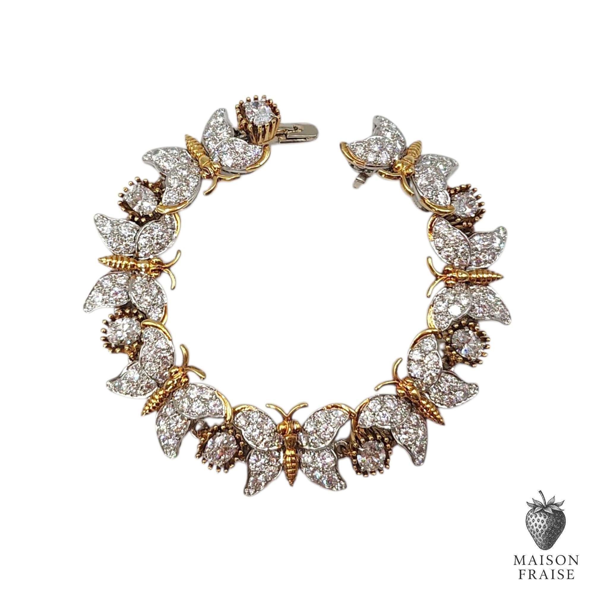 Women's Jean Schlumberger for Tiffany & Co. Seven Butterflies Diamond Bracelet For Sale