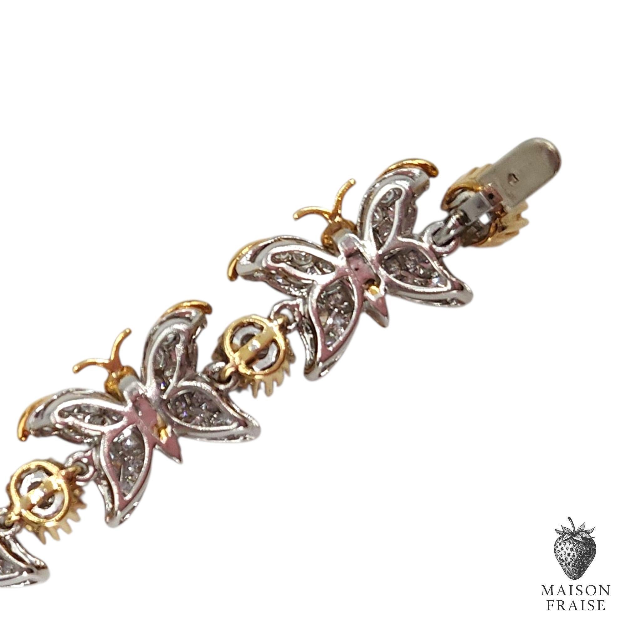 Jean Schlumberger for Tiffany & Co. Seven Butterflies Diamond Bracelet For Sale 2