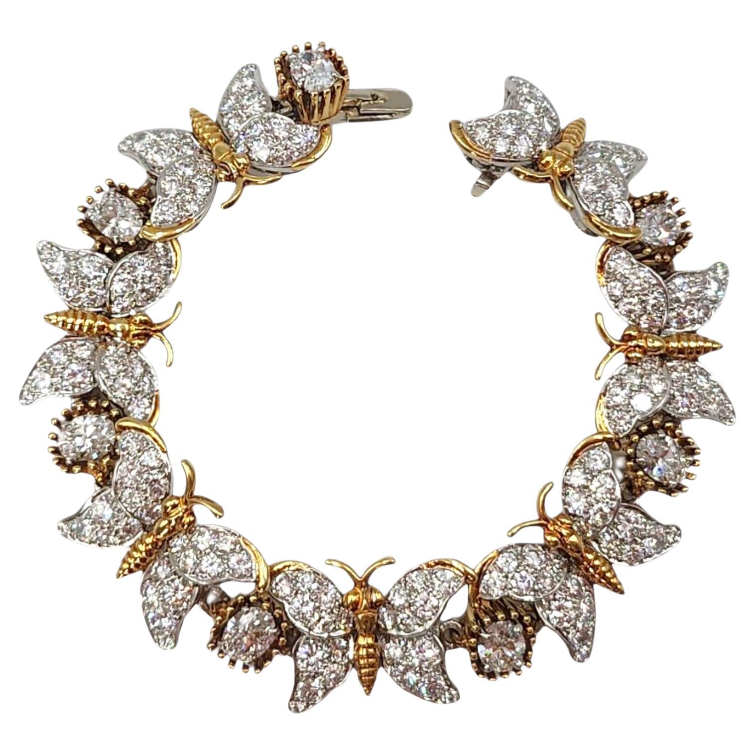 Jean Schlumberger for Tiffany 
Co. Seven Butterflies Diamond Bracelet im Angebot