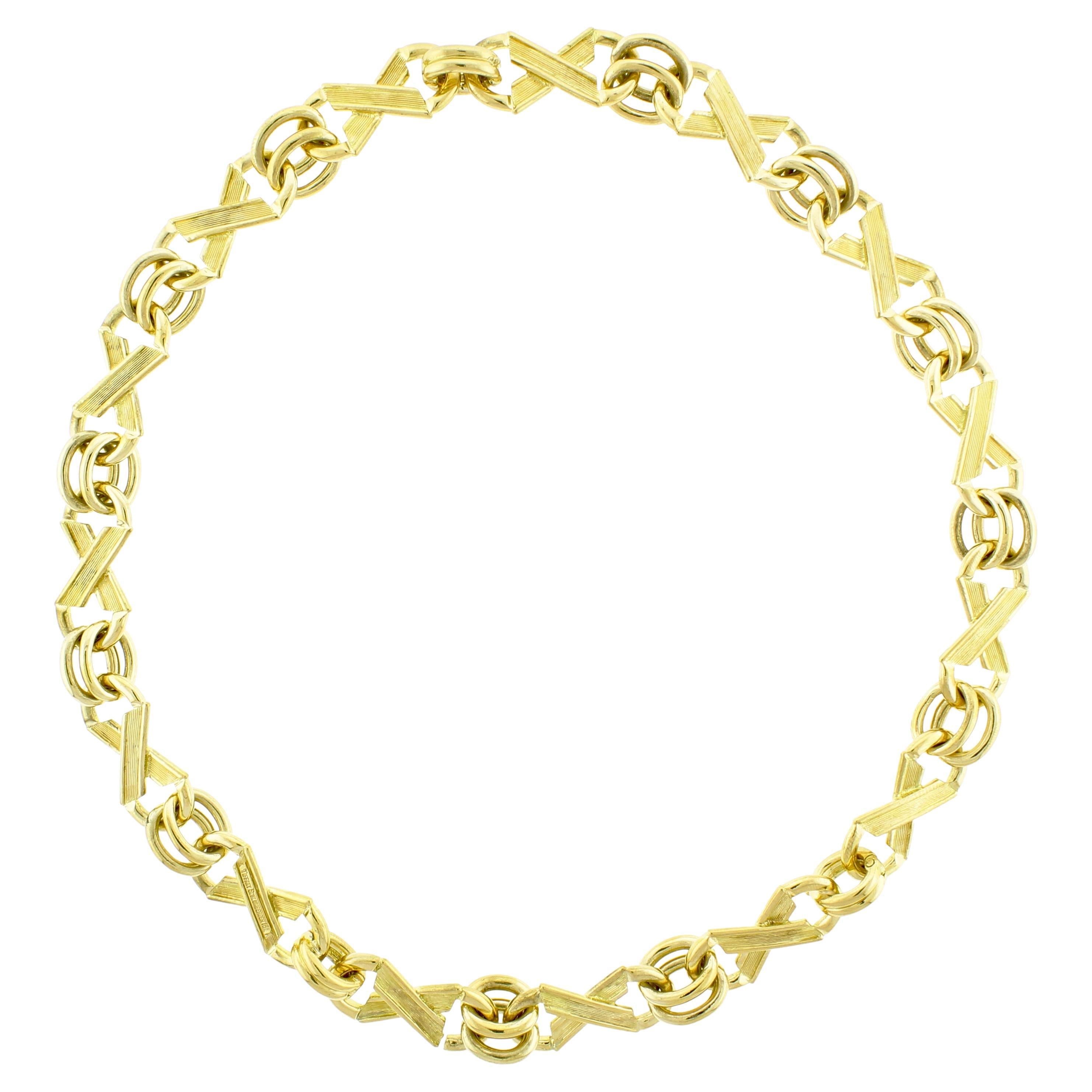 Jean Schlumberger for Tiffany and Co. X''s and O''s Necklace Bracelet  Combination For Sale at 1stDibs | tiffany x and o necklace, x and o necklace  tiffany, the jean schlumberger for tiffany