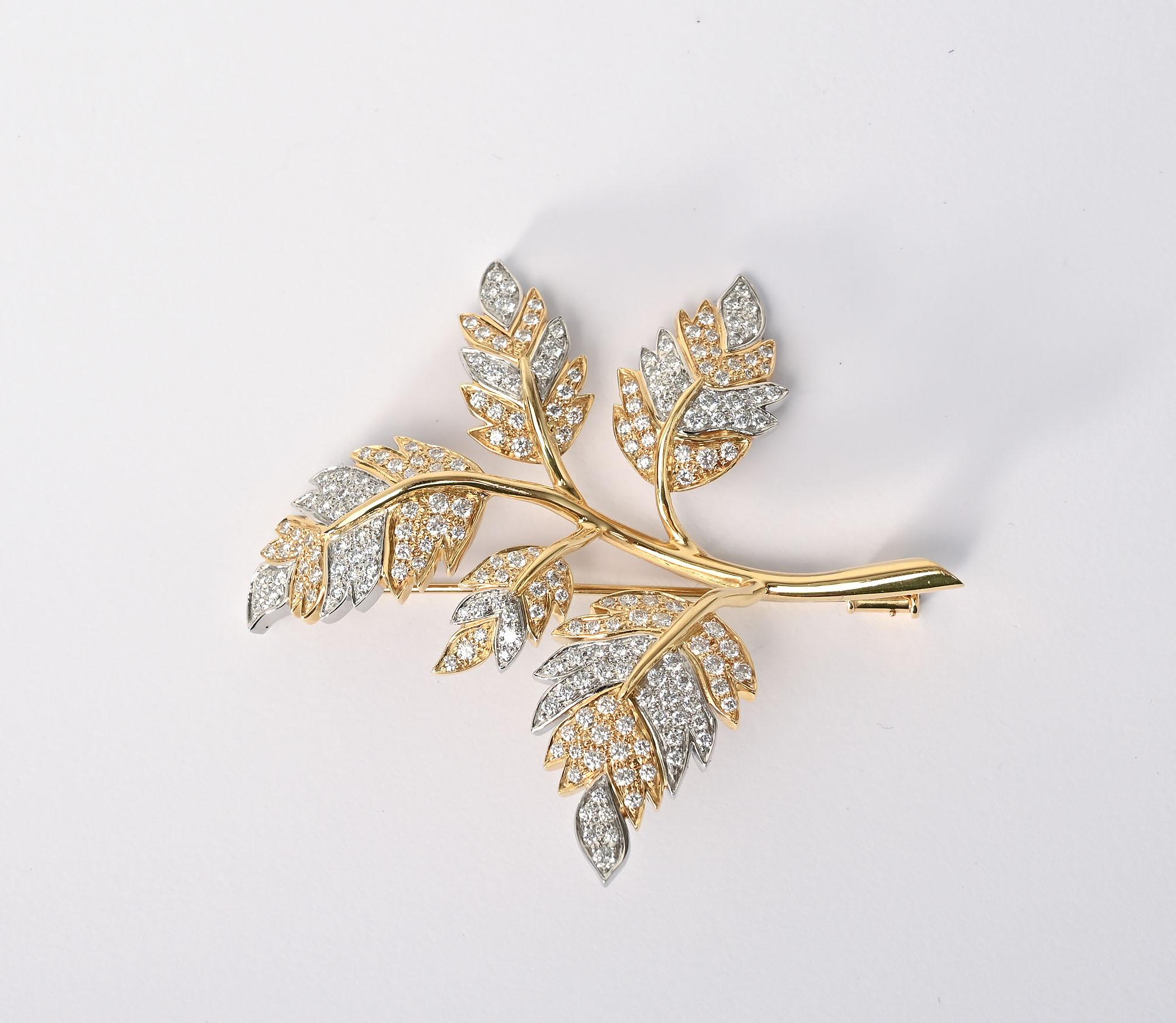 Modern Jean Schlumberger for Tiffany Diamond Floral Brooch For Sale