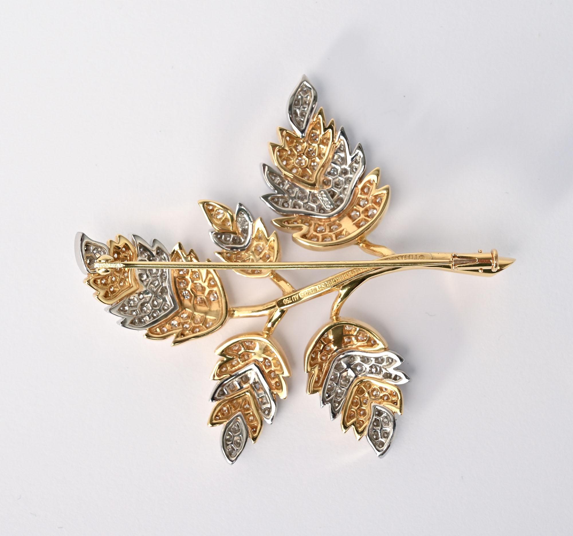 Brilliant Cut Jean Schlumberger for Tiffany Diamond Floral Brooch For Sale