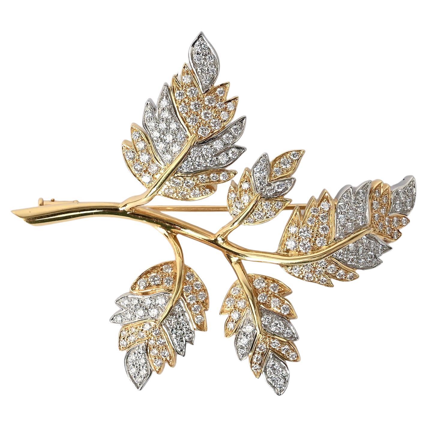 Jean Schlumberger for Tiffany Diamond Floral Brooch For Sale