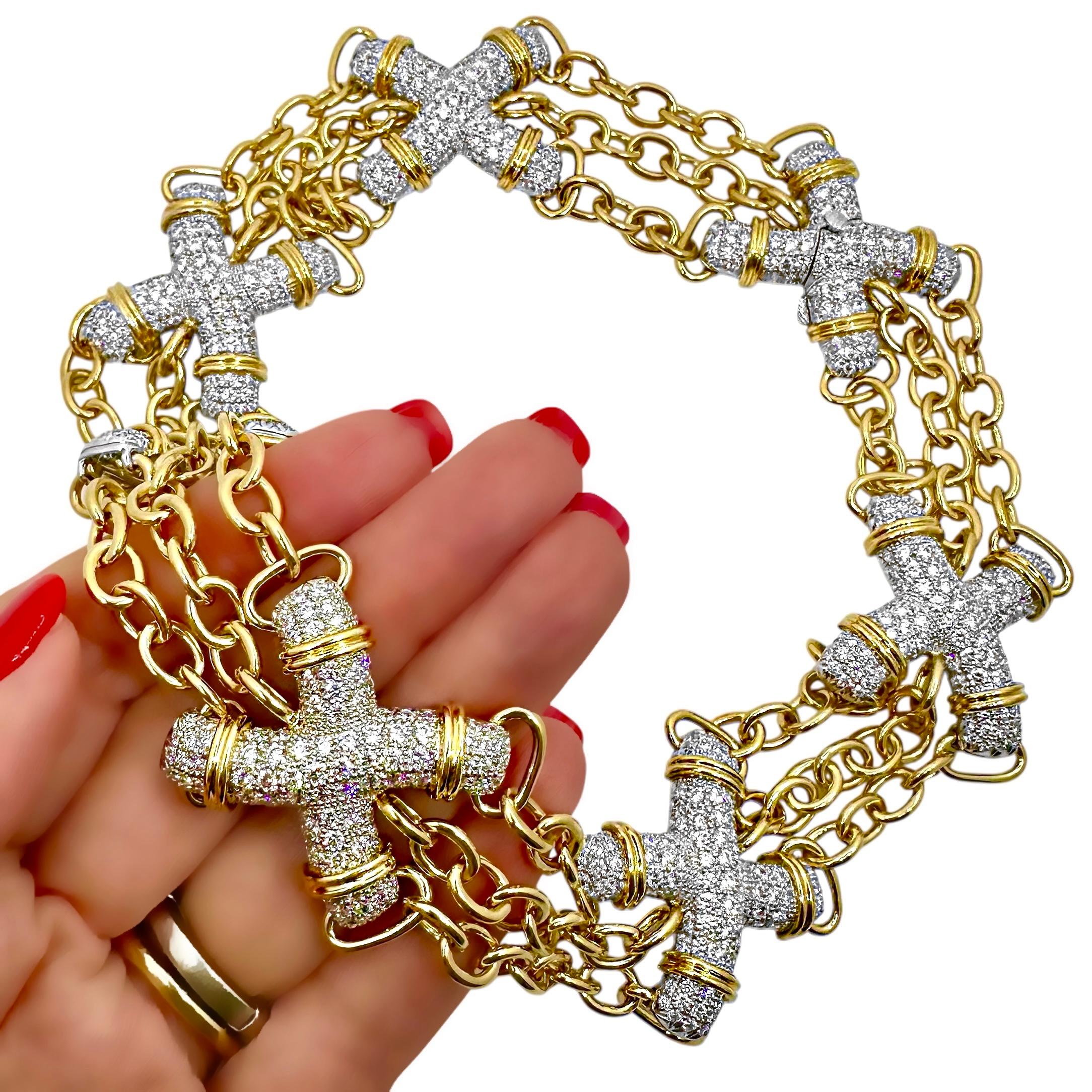 Jean Schlumberger per Tiffany Importante collana d'oro, platino e diamanti A Link in vendita 2