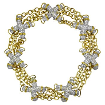 Jean Schlumberger for Tiffany & Co. Gold, Platinum & Diamond X Link Necklace