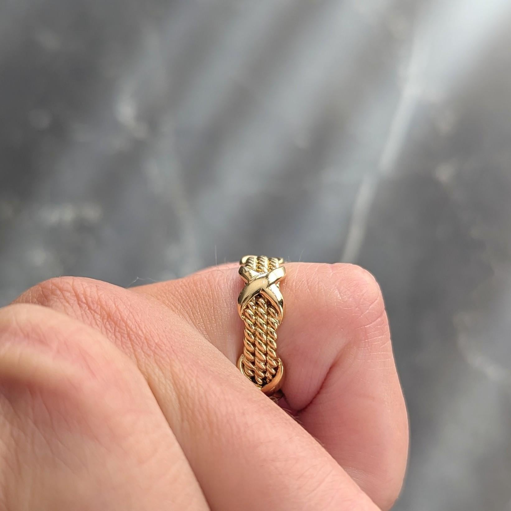 Jean Schlumberger for Tiffany & Co. 18 Karat Yellow Golding Co. Twisted Rope X Band Ring (bague en forme de X en corde torsadée) en vente 5