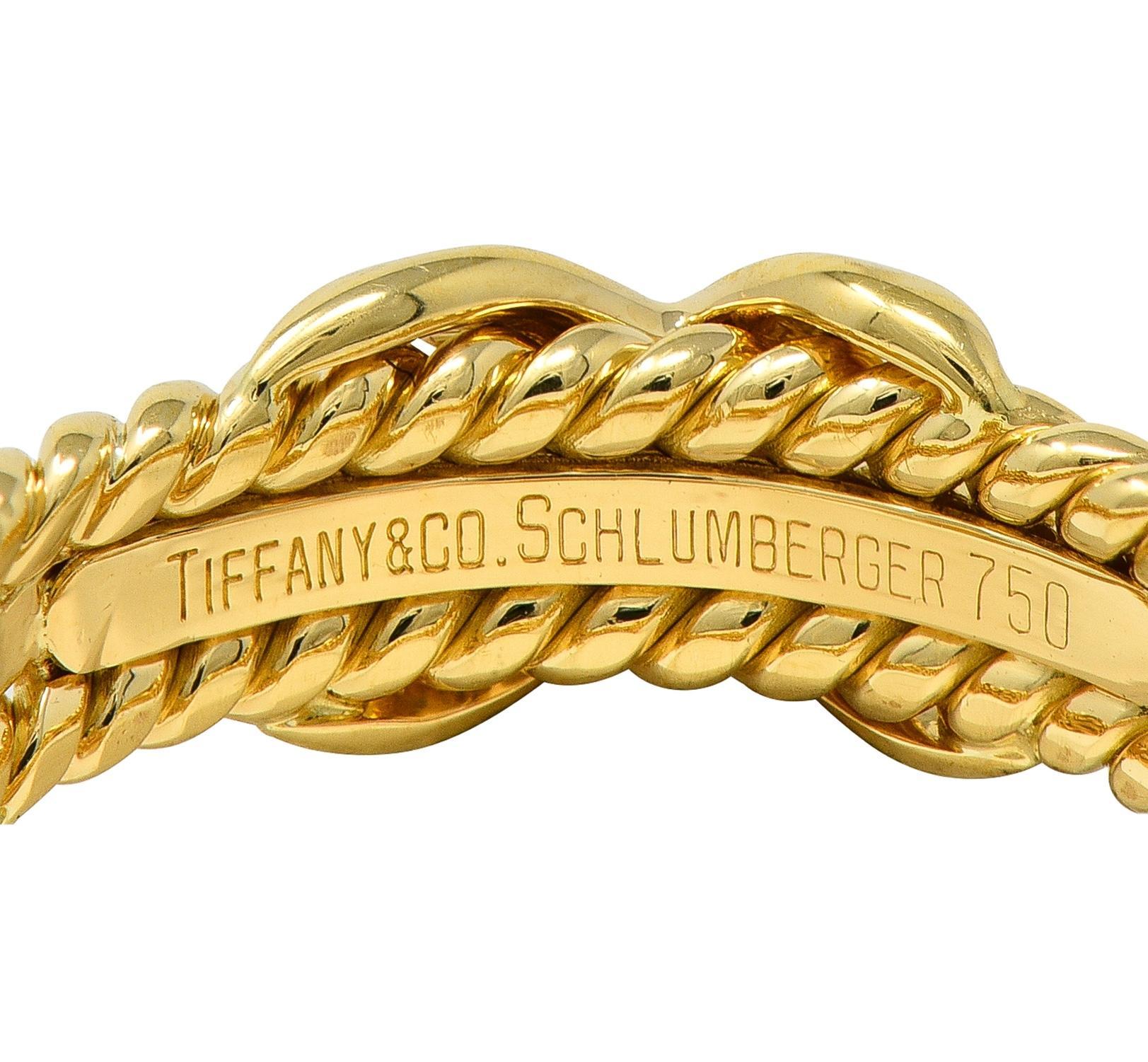 Jean Schlumberger for Tiffany & Co. 18 Karat Yellow Golding Co. Twisted Rope X Band Ring (bague en forme de X en corde torsadée) Pour femmes en vente