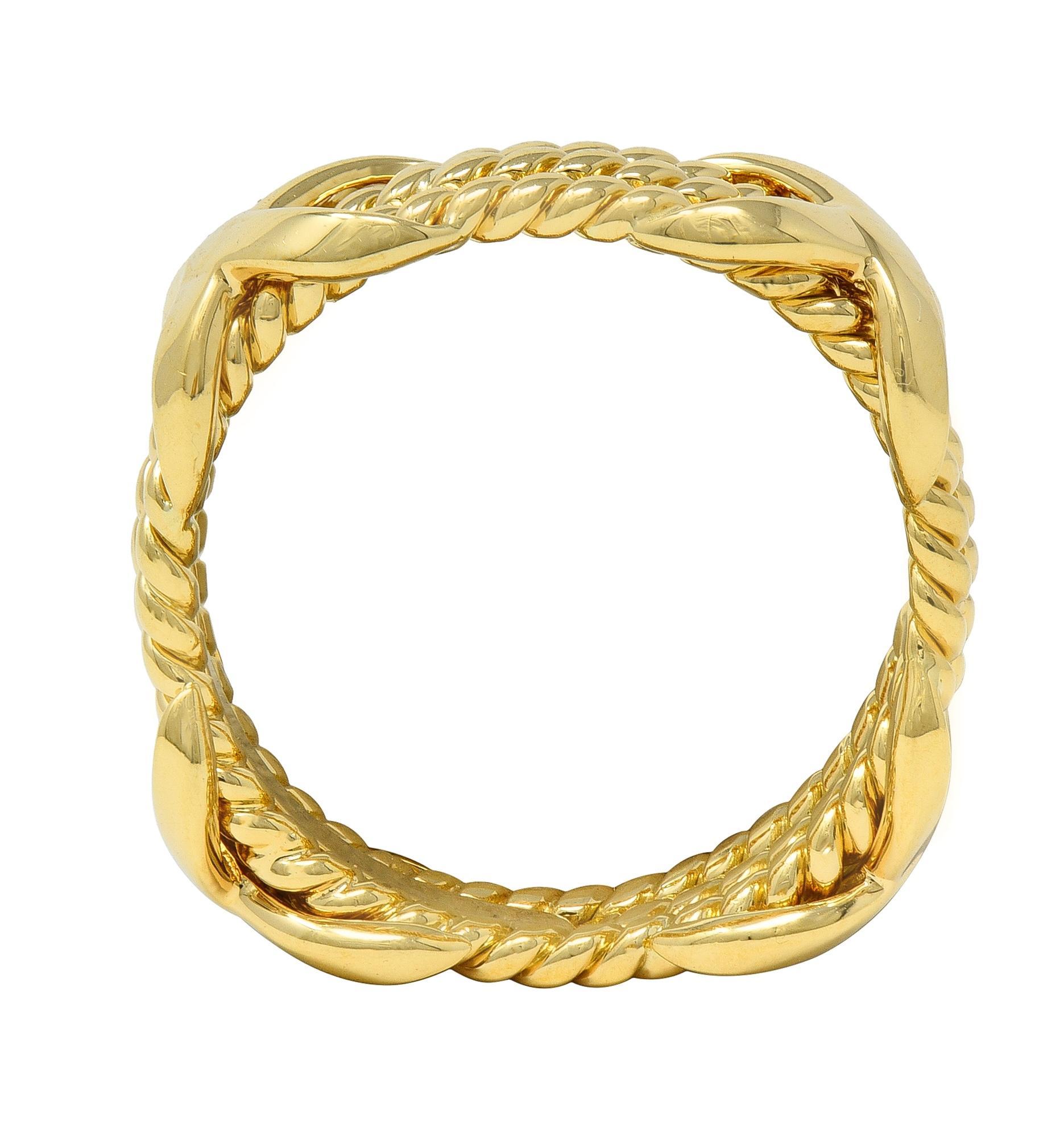 Jean Schlumberger for Tiffany & Co. 18 Karat Yellow Golding Co. Twisted Rope X Band Ring (bague en forme de X en corde torsadée) en vente 2