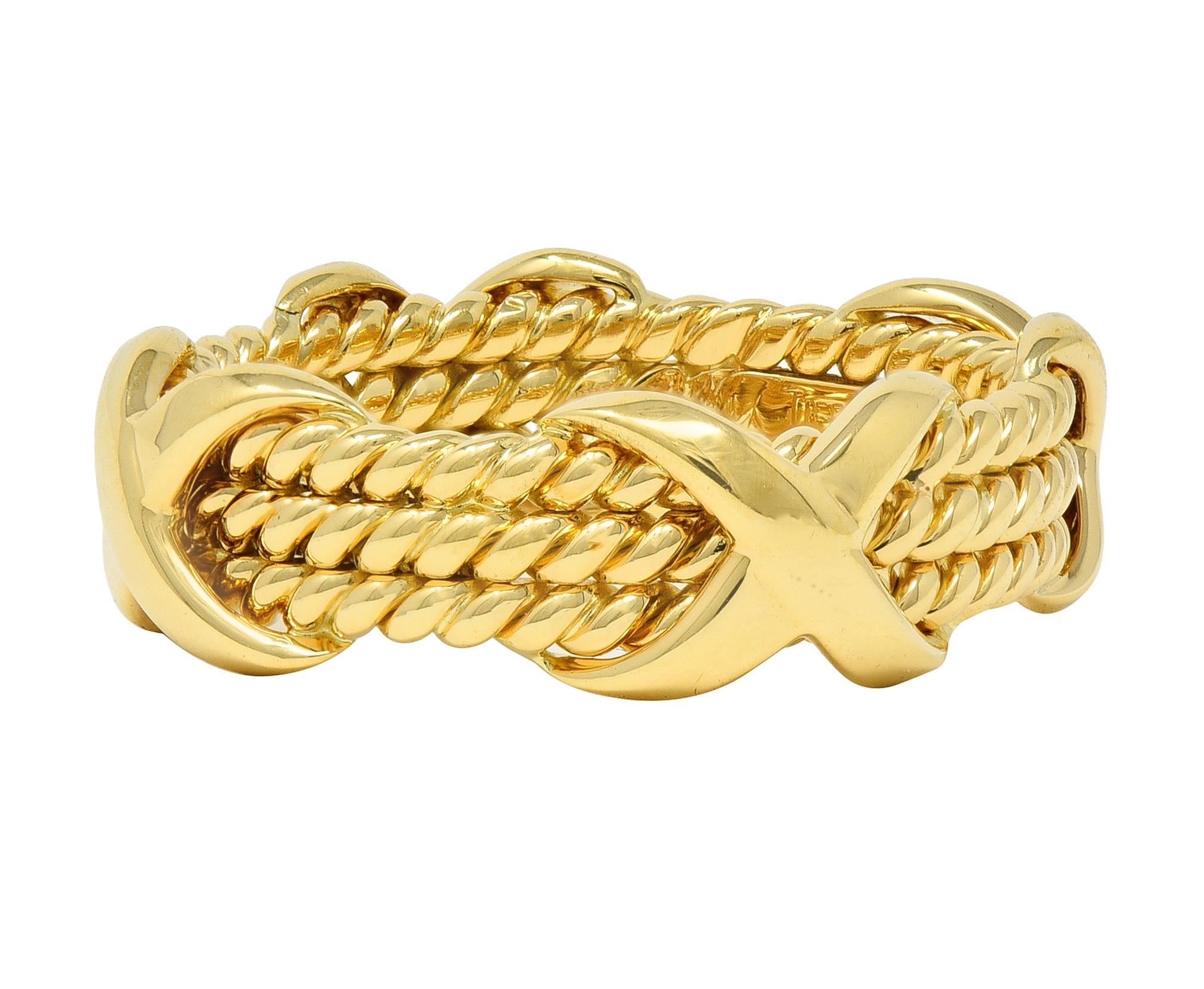 Jean Schlumberger for Tiffany & Co. 18 Karat Yellow Golding Co. Twisted Rope X Band Ring (bague en forme de X en corde torsadée) en vente 3
