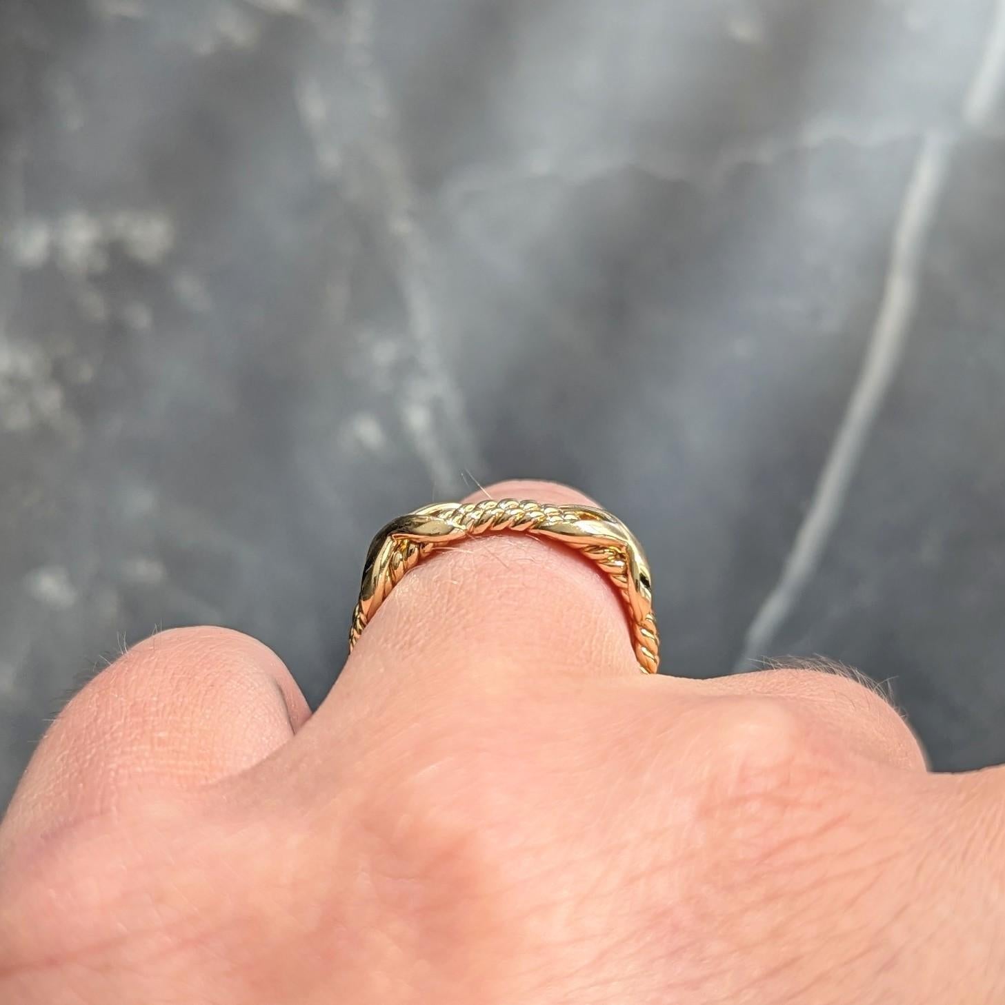 Jean Schlumberger for Tiffany & Co. 18 Karat Yellow Golding Co. Twisted Rope X Band Ring (bague en forme de X en corde torsadée) en vente 4
