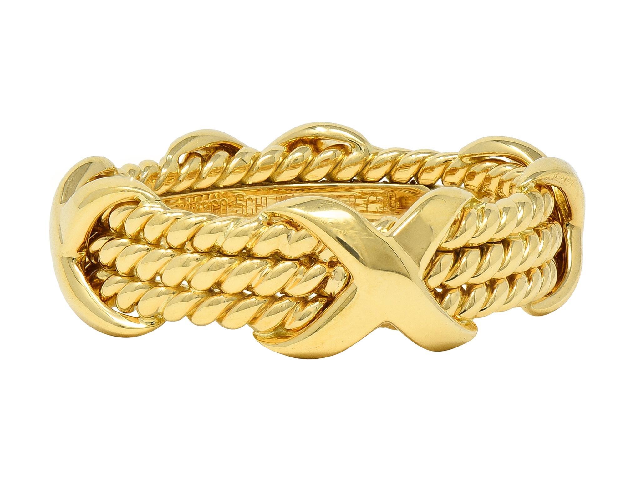 Jean Schlumberger for Tiffany & Co. 18 Karat Yellow Golding Co. Twisted Rope X Band Ring (bague en forme de X en corde torsadée)