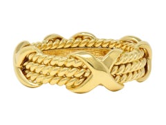 Jean Schlumberger Tiffany & Co. 18 Karat Yellow Gold Twisted Rope X Band Ring