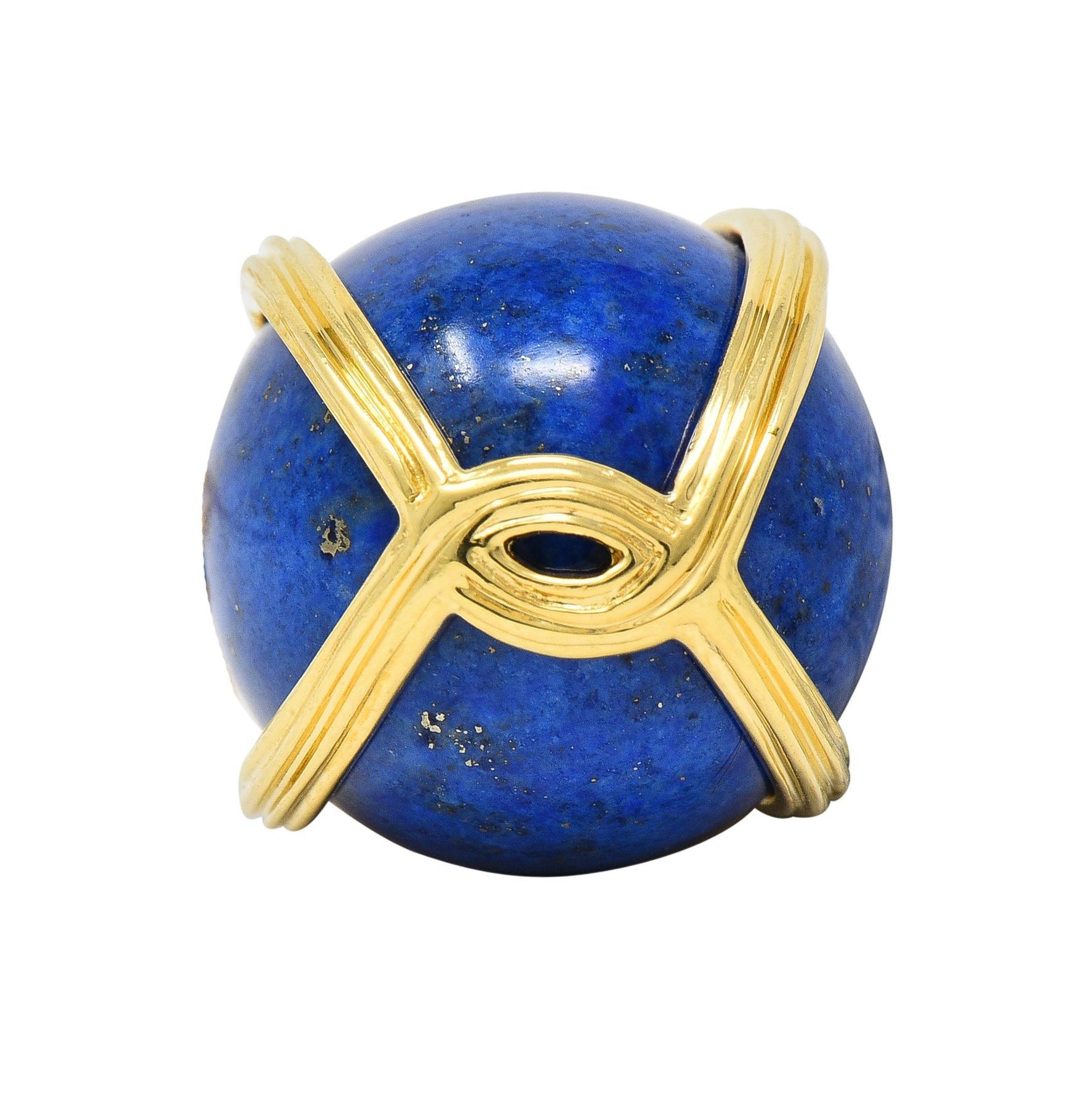 Jean Schlumberger Tiffany & Co. 1970's Lapis Lazuli 18 Karat Gold Egg Necklace 4