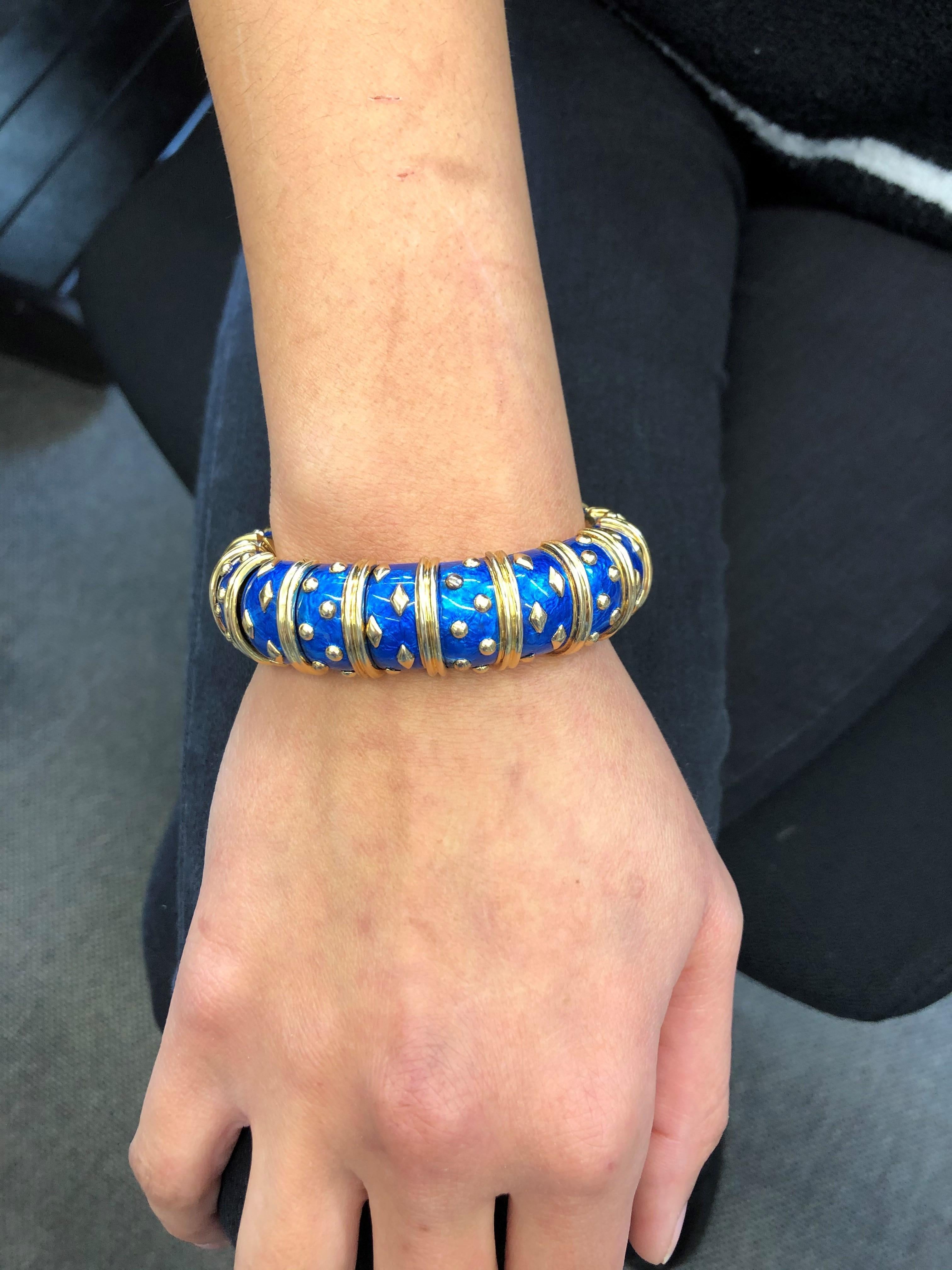 Modern Jean Schlumberger, Tiffany & Co. Blue 'Dot Losange' Bracelet