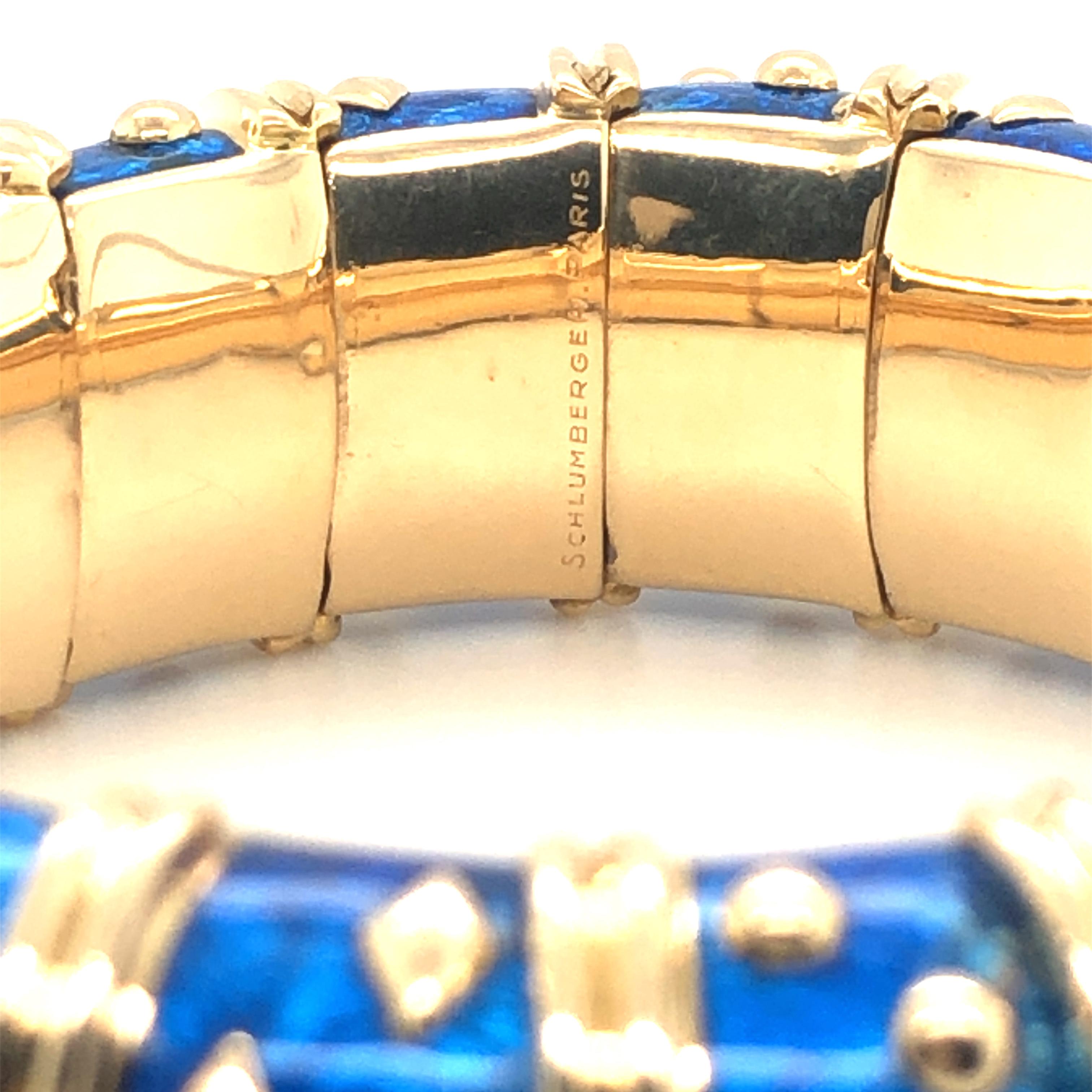 Jean Schlumberger, Tiffany & Co. Blue 'Dot Losange' Bracelet In Good Condition In Lucerne, CH
