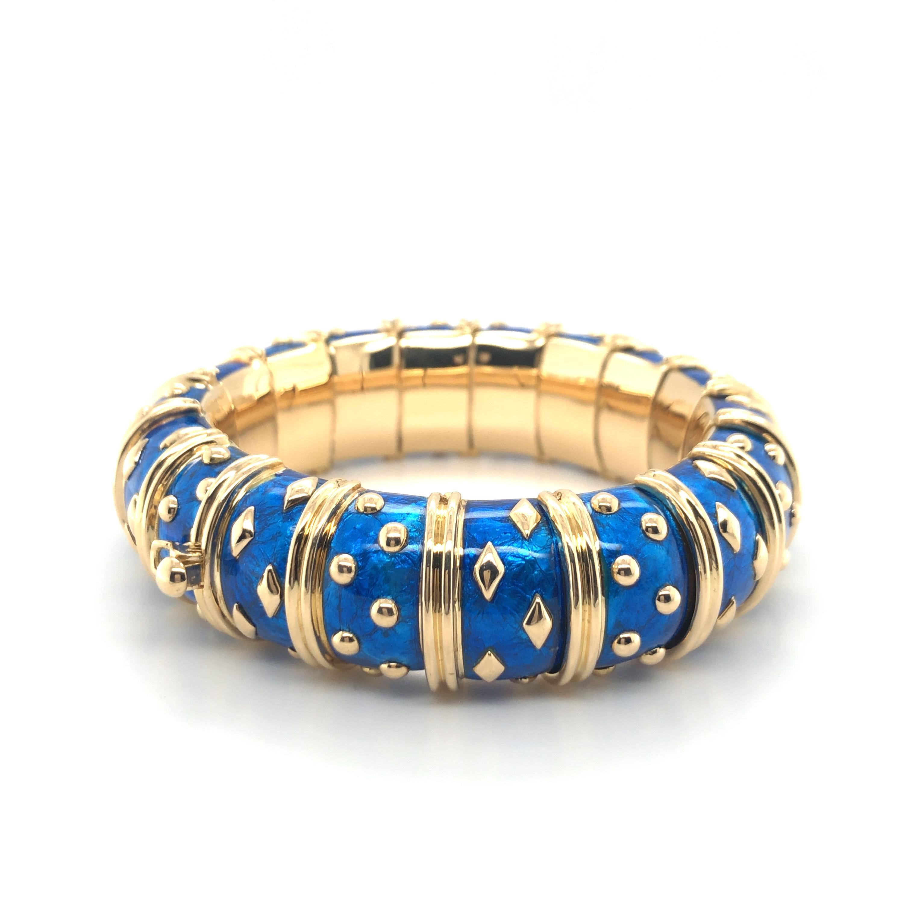 Women's or Men's Jean Schlumberger, Tiffany & Co. Blue 'Dot Losange' Bracelet