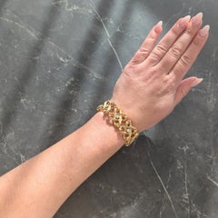 Jean Schlumberger Tiffany & Co. Pulsera vintage francesa de oro de 18 quilates con diamantes de los años 60