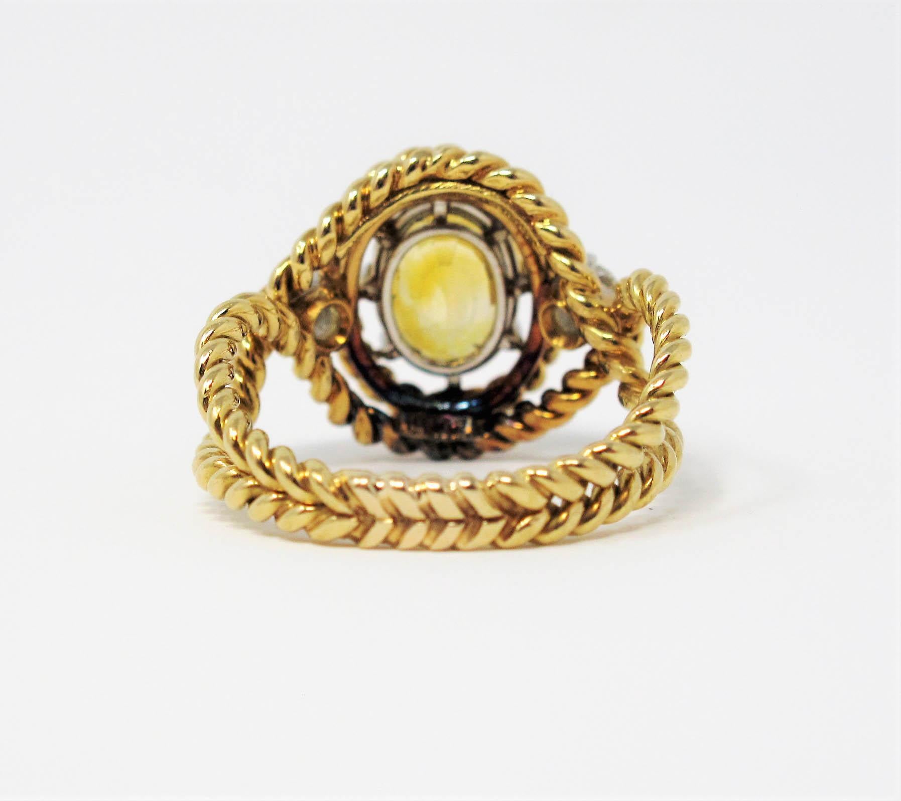 Jean Schlumberger Tiffany & Co. Yellow Sapphire and Diamond Ring 18 Karat Gold 2