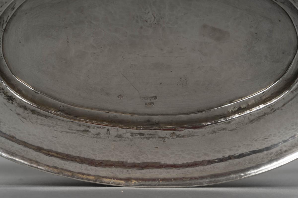 JEAN SERRIERE – Oval planter in solid silver 20th century circa 1920 For Sale 6