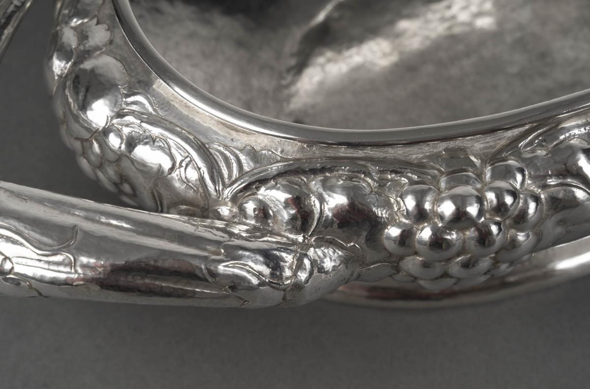 JEAN SERRIERE – Oval planter in solid silver 20th century circa 1920 For Sale 1