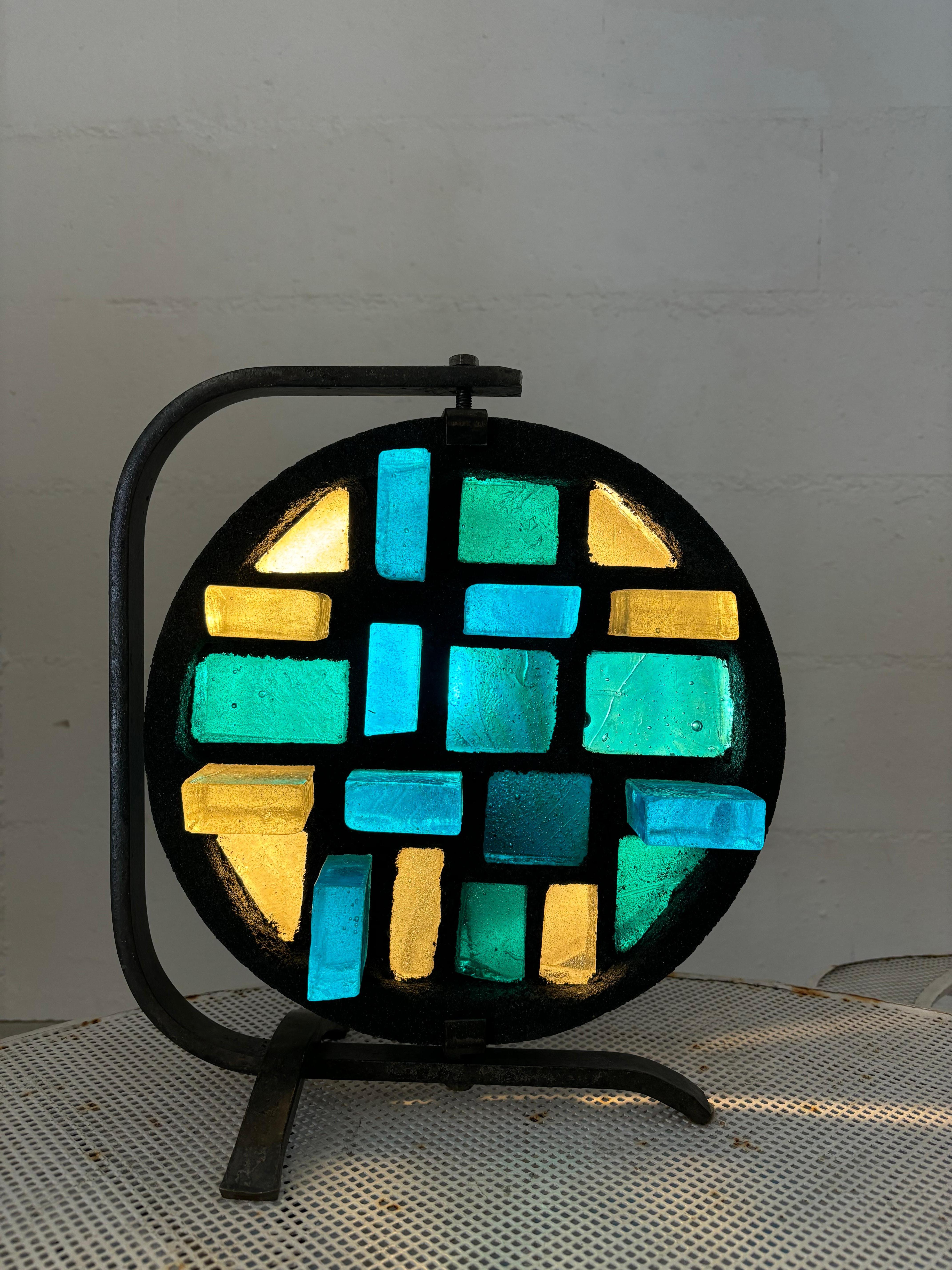 French Jean Simon Labret concrete lamp For Sale