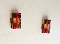 Jean Simon Labret Glass Sconces, 1970's