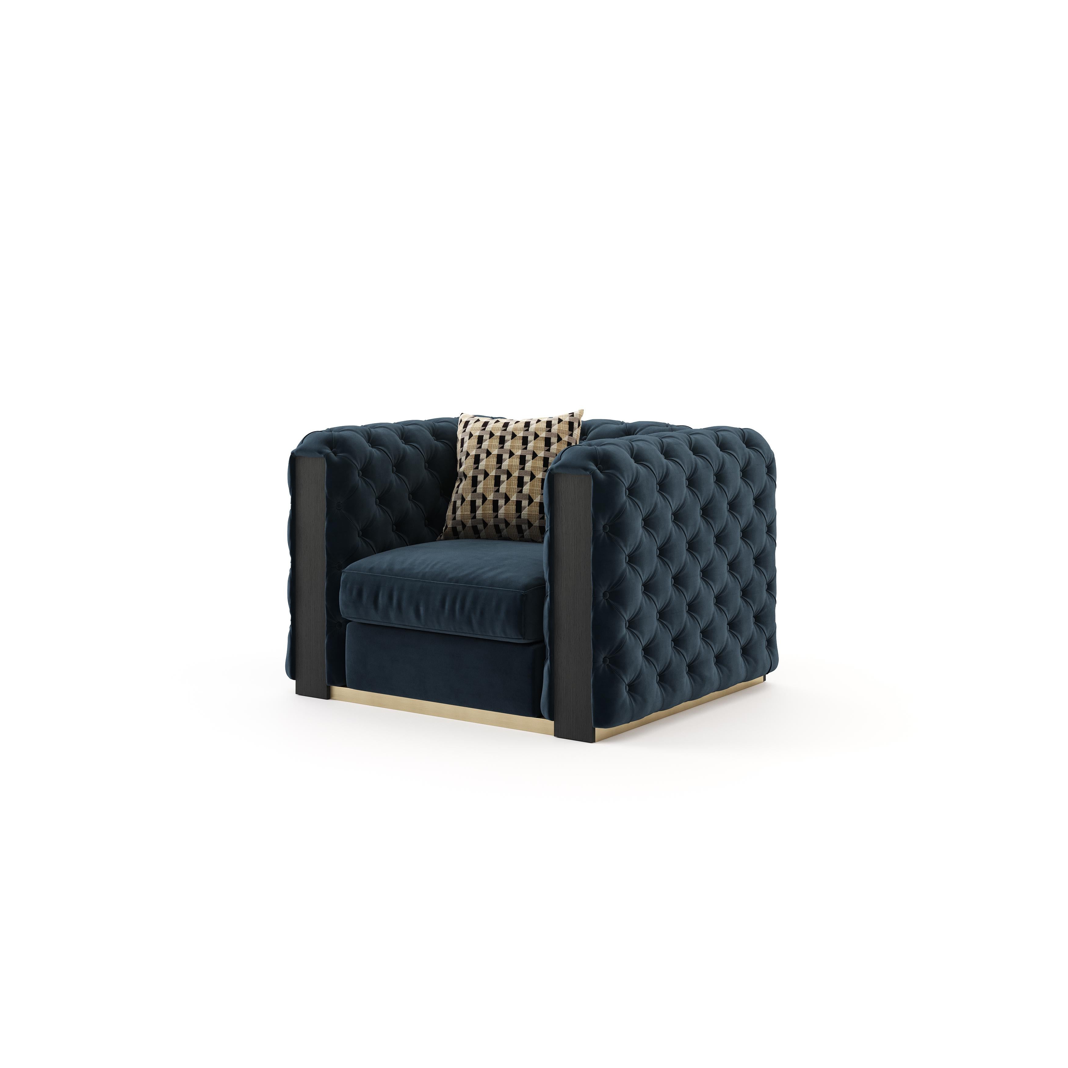 Through its unique back, designed with the deep buttoning technique, Jean Sofa small is an impressive piece for desirable living rooms. This upholstered sofa is the perfect addition to cosy retreats and welcoming open spaces. Jean makes the most out
