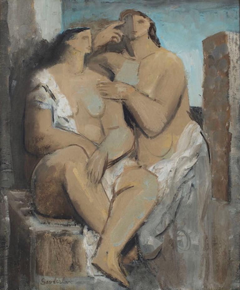 Deux Baigneuses 1965 – Painting von Jean Souverbie