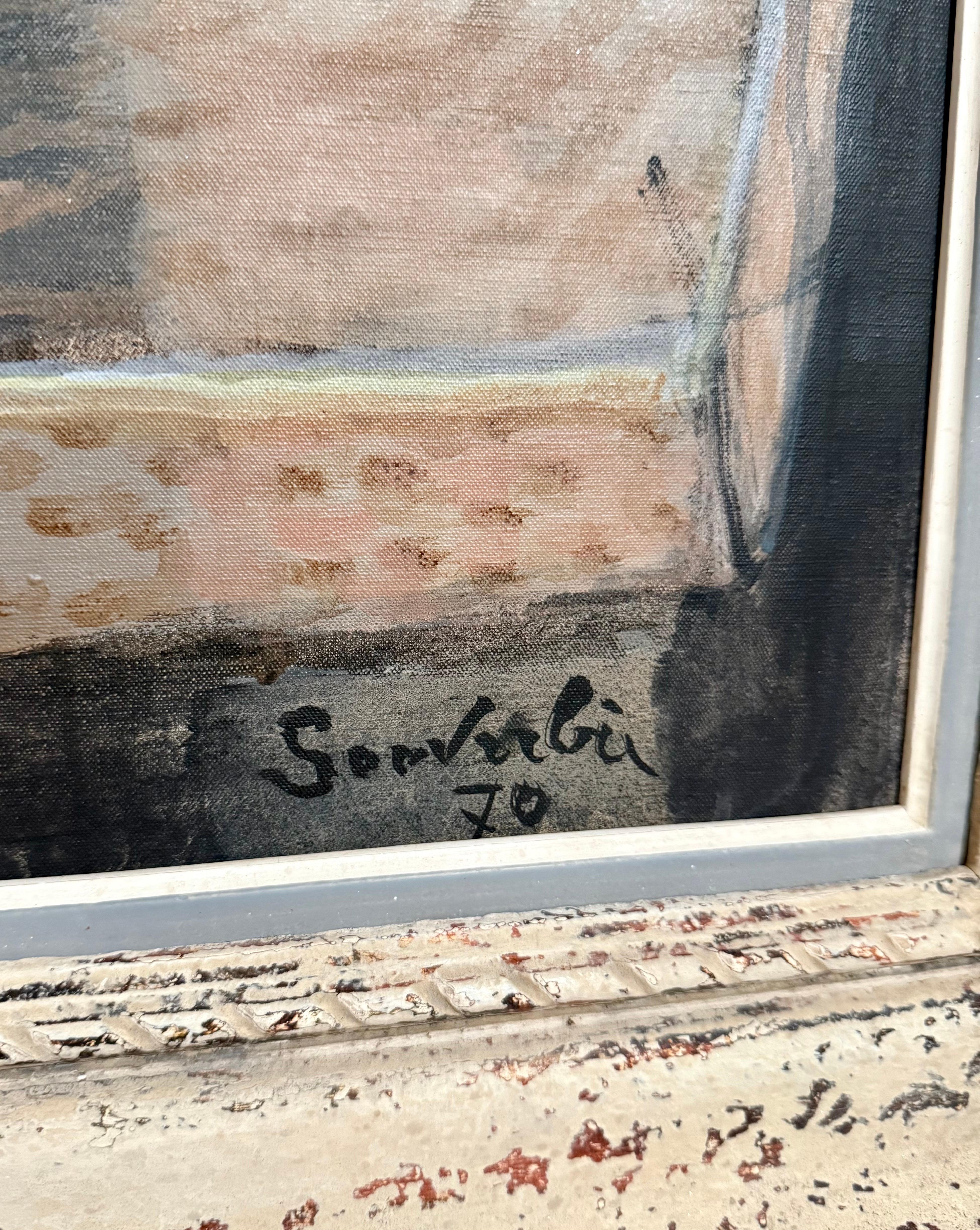 Grande pittura a olio francese modernista nabi Jean Souverbie Natura morta Tulipes Jaune in vendita 5