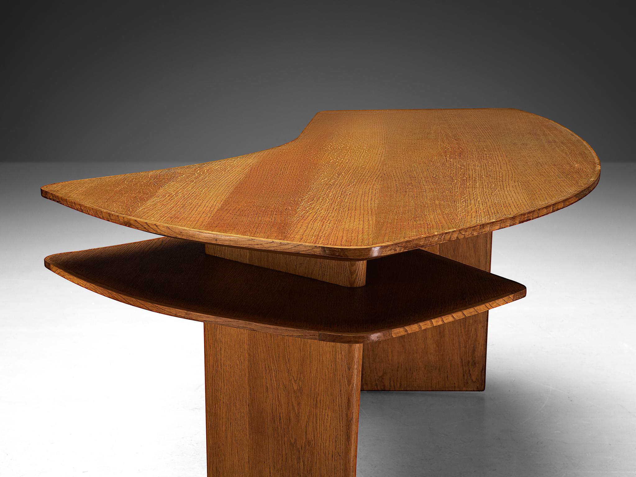 Jean Souvrain Sculptural Desk in Oak 1