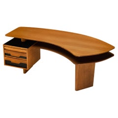 Jean Souvrain Sculptural Desk in Oak