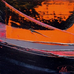 Abstract Red and Black Sunset: Modern Oil Painting by Jean Soyer