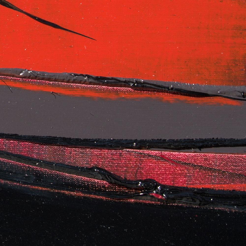 Tramonto astratto rosso e nero: Pittura a olio moderna di Jean Soyer in vendita 4