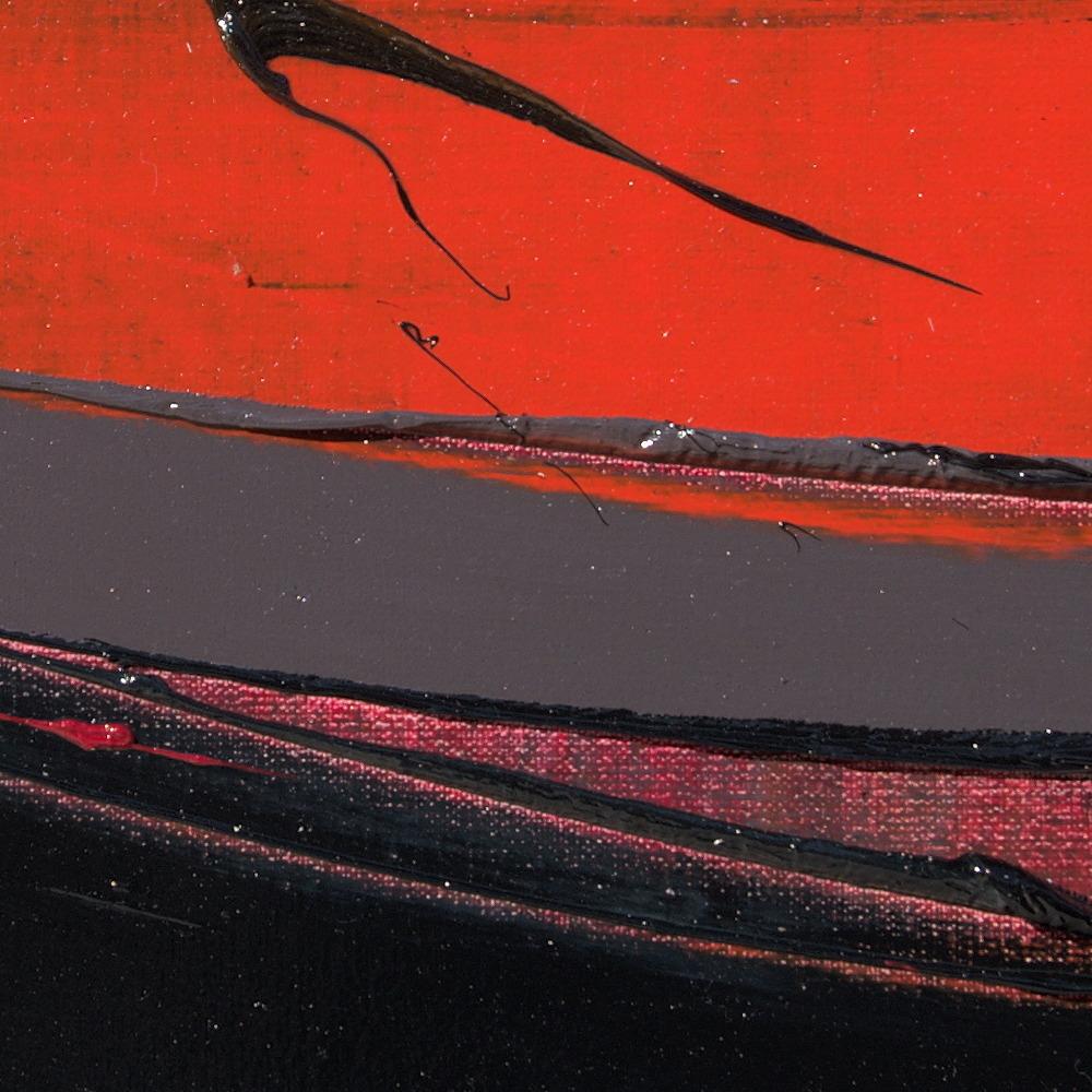 Tramonto astratto rosso e nero: Pittura a olio moderna di Jean Soyer in vendita 5