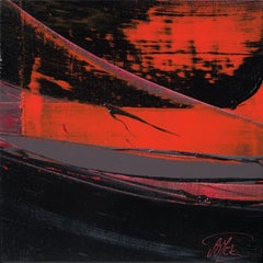 Abstract Red and Black Sunset: Modern Oil Painting by Jean Soyer