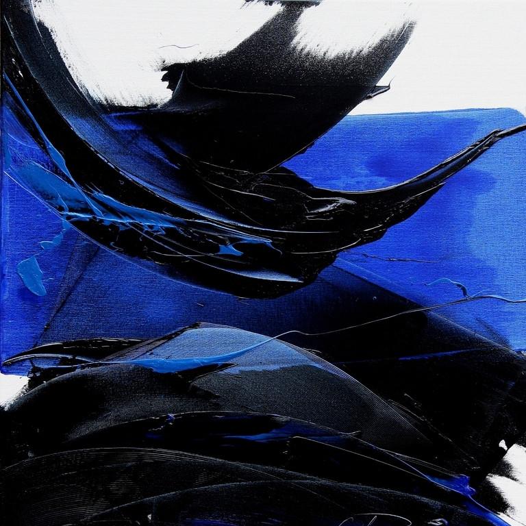 black and blue painting