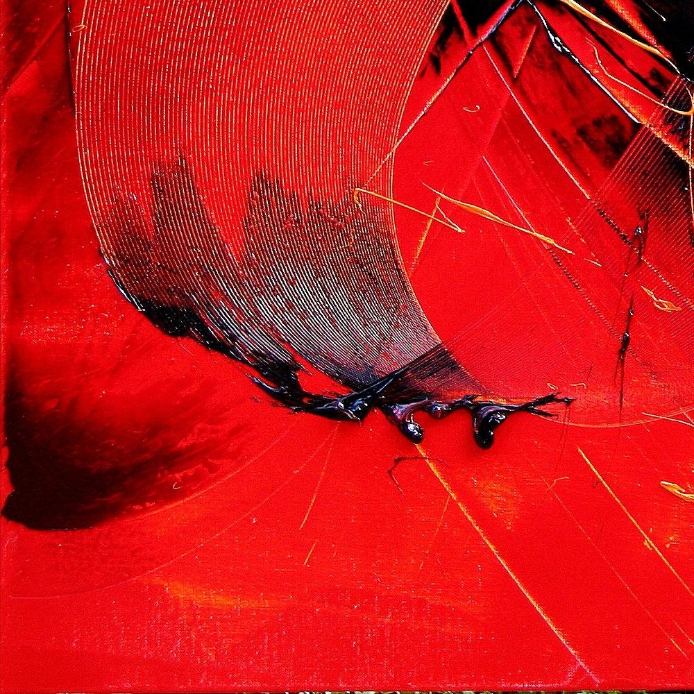 Black on Red Abstract Oil Painting 9